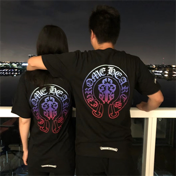 chrome hearts gradient horseshoe graphic short sleeve t-shirt
